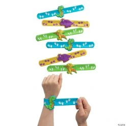 Dinosaur Slap Bracelets with Charm - 12 Pc.
