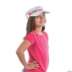 DIY White Military Hat - 12 Pc. -Apparel & Accessories Sales diy white military hat 12 pc 13643065 a02