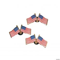 Double American Flag Pins - 72 Pc.