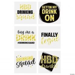 Drinking Squad Party Temporary Tattoos - 72 Pc.