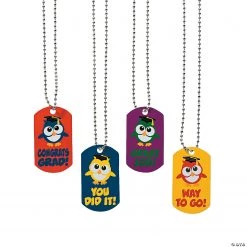 Elementary Graduation Dog Tag Necklaces - 12 Pc.