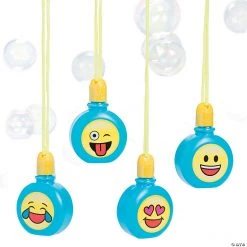 Emoji Bubble Bottle Necklaces - 12 Pc.