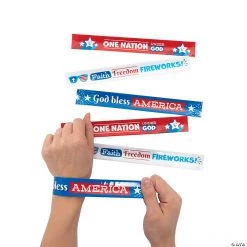 Faith Fourth of July Slap Bracelets - 12 Pc.