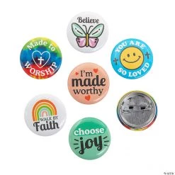 Faith Tween Mini Buttons Assortment - 48 Pc.