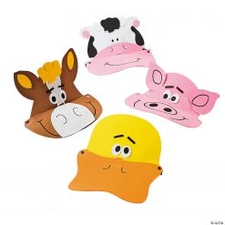 Farm Animal Visors - 12 Pc.