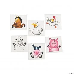 Farm Party Temporary Tattoos - 72 Pc.