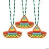 Fiesta Sombrero Jumbo Charm Beaded Necklaces - 12 Pc.
