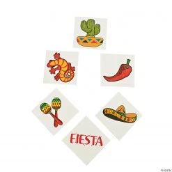 Fiesta Temporary Tattoos - 72 Pc.