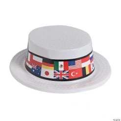 Flags of All Nations Skimmer Hats - 12 Pc.