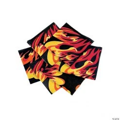 Flame Print Bandanas - 12 Pc.
