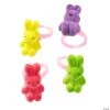 Flocked Bunny Rings - 12 Pc.