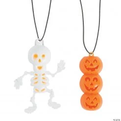Glow Halloween Character Necklaces - 12 Pc. -Apparel & Accessories Sales glow halloween character necklaces 12 pc 13821951 a01