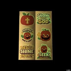 Glow-in-the-Dark Christian Pumpkin Temporary Tattoos - 72 Pc.