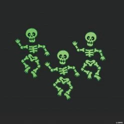 Glow-in-the-Dark Dancing Skeleton Necklaces - 12 Pc.
