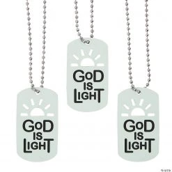 Glow-in-the-Dark God is Light Dog Tag Necklaces - 12 Pc. 3 Glow-in-the-Dark God is Light Dog Tag Necklaces - 12 Pc. -Apparel & Accessories Sales glow in the dark god is light dog tag necklaces 12 pc 13949548 a01