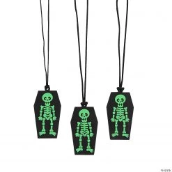 Glow-in-the-Dark Halloween Coffin Necklaces - 12 Pc. -Apparel & Accessories Sales glow in the dark halloween coffin necklaces 12 pc 13981312 a01
