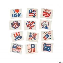 Glow-in-the-Dark Patriotic Temporary Tattoos - 72 Pc. -Apparel & Accessories Sales glow in the dark patriotic temporary tattoos 72 pc 35 681a a01