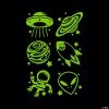 Glow-in-the-Dark Space Temporary Tattoos - 72 Pc.