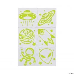 Glow-in-the-Dark Space Temporary Tattoos - 72 Pc. -Apparel & Accessories Sales glow in the dark space temporary tattoos 72 pc 13980751 a01