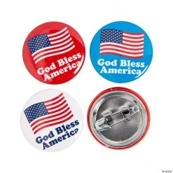 God Bless America Mini Buttons - 48 Pc.