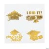 Gold Graduation Temporary Tattoos - 72 Pc.