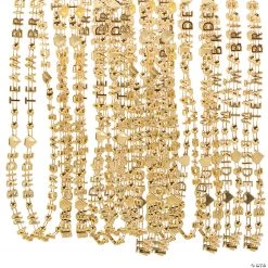 Gold Team Bride Beaded Necklaces - 24 Pc. -Apparel & Accessories Sales gold team bride beaded necklaces 24 pc 13959015 2
