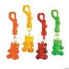 Gummy Teddy Bear Backpack Clip Keychains - 12 Pc.