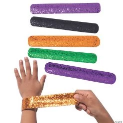 Halloween Glitter Slap Bracelets - 12 Pc.