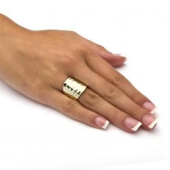 Hammered-Style Cigar Band in 14k Gold over .925 Sterling Silver-Size 7 -Apparel & Accessories Sales hammered style cigar band in 14k gold over 925 sterling silver size 714239108 a02NOWA