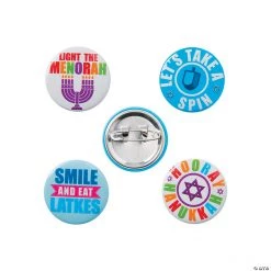 Hanukkah Mini Buttons - 48 Pc.