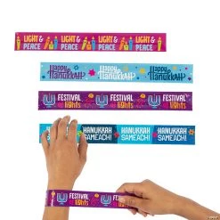 Hanukkah Slap Bracelets - 12 Pc.