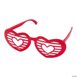 Heart-Shaped Shutter Glasses - 12 Pc.