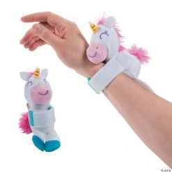 Hugging Stuffed Unicorn Slap Bracelets - 12 Pc.