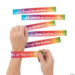 Humankind & Diversity Slap Bracelets - 12 Pc.