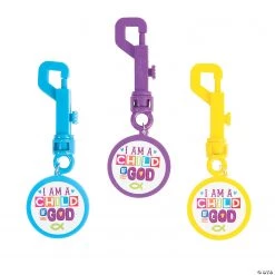 I Am a Child of God Backpack Clip Keychains - 12 Pc.