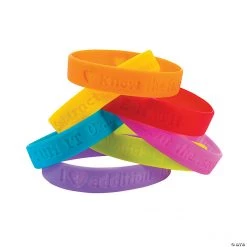 I Love Math Sayings Rubber Bracelets - 24 Pc.