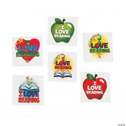 I Love Reading Temporary Tattoos - 72 Pc.