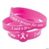 I Said A Prayer For You Pink Ribbon Rubber Bracelets - 24 Pc.