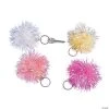 Iridescent Pom-Pom Keychains - 12 Pc.