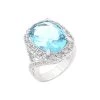 J Goodin Oval Blue Topaz Cocktail Ring Size 10
