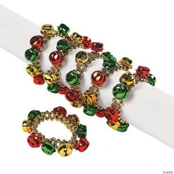 Jingle Bell Beaded Bracelets - 12 Pc.