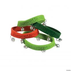 Jingle for Jesus Rubber Bracelets with Bells - 12 Pc.