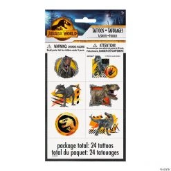 Jurassic World 3: Dominion™ Temporary Tattoos - 4 Sheets