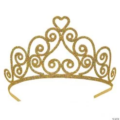Kelsey Gold Glittered Metal Tiara