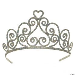 Kelsey Silver Glittered Metal Tiara