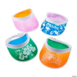 Kid’s Retro Transparent Luau Visor Assortment - 12 Pc.