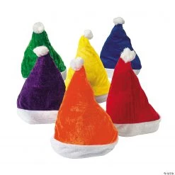 Kids' Colorful Santa Hats - 12 Pc.