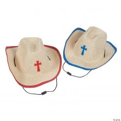 Kids’ Cowboy Hats with Cross - 12 Pc.