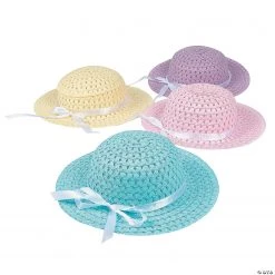Kids' Pastel Sun Hats - 4 Pc.