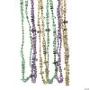 Lettered Mardi Gras Beaded Necklaces - 48 Pc.